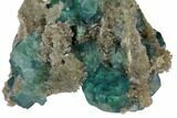 Green Fluorite Crystals on Quartz - China #128564-3